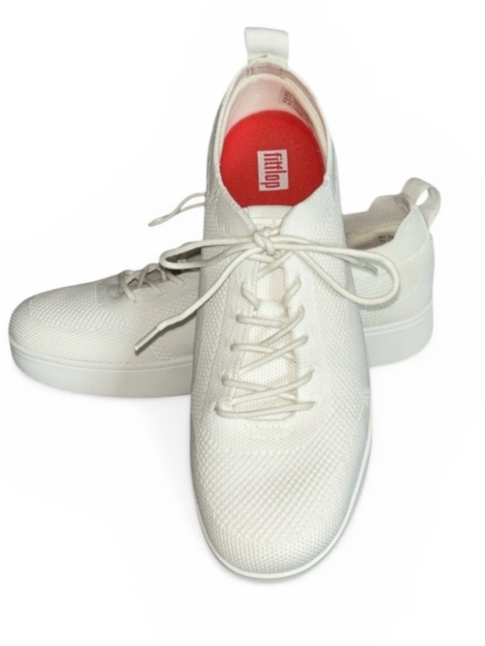 FitFlop Rally E01 Mesh Knit Sneakers Trainers in White Size 8